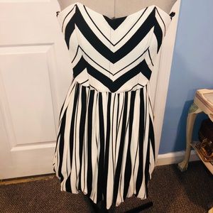 Cream and black Ella Moss strapless dress